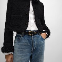 VIVIENNE BELT 25MM IN Taurillon Leather - BLACK -  - 2 | CELINE