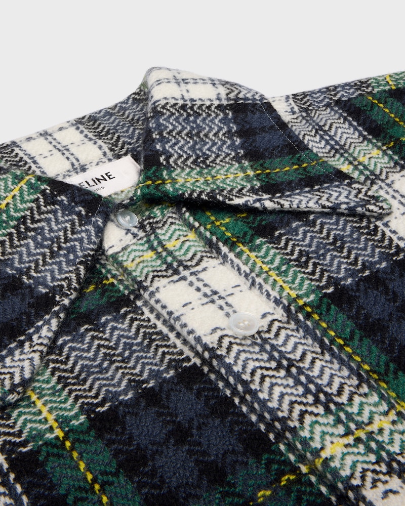 shirt IN tartan cashmere - BLUE/GREEN/WHITE -  - 1 | CELINE