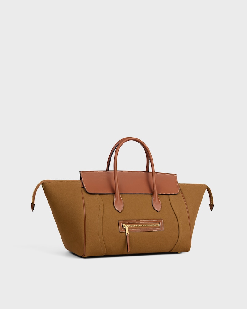 LUGGAGE IN TEXTILE AND NATURAL CALFSKIN - TAN - SHOULDER BAGS - 1 | CELINE