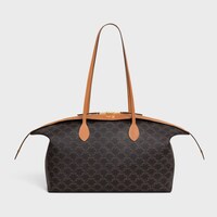 large duffle bag IN TRIOMPHE CANVAS AND NATURAL CALFSKIN - MIEL - WOMEN - 1 | CELINE
