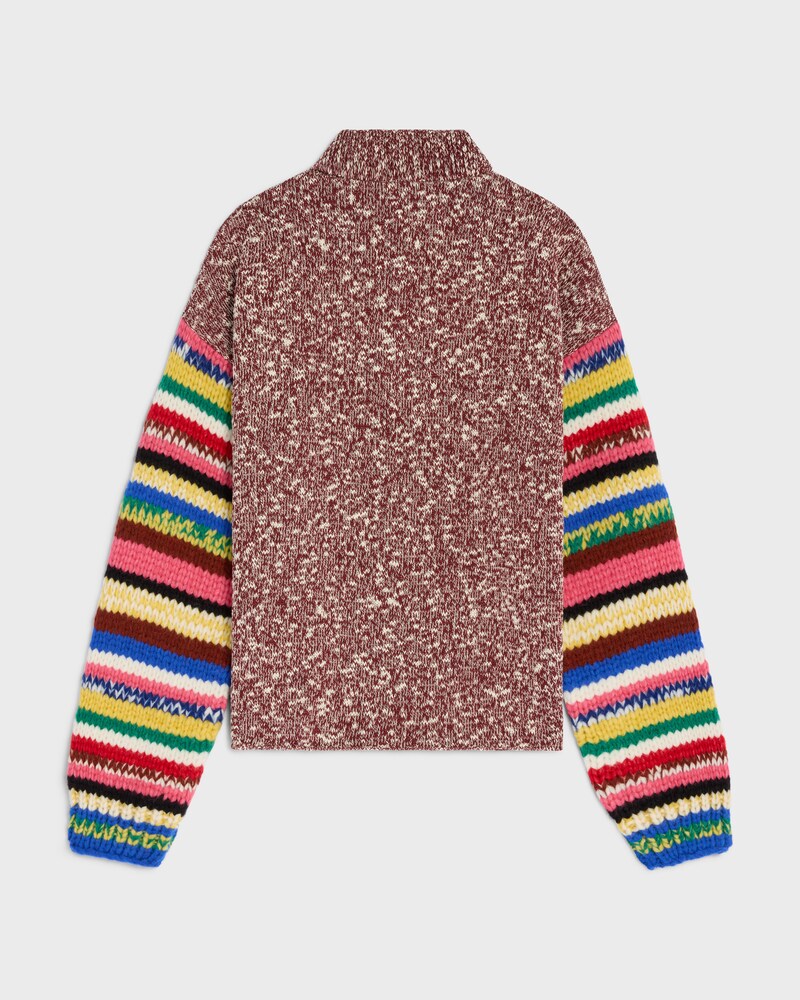 polo coton moulin&eacute; - BURGUNDY/MULTICOLOR -  - 1 | CELINE