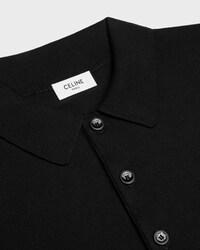 POLO SWEATER IN FINE SILK AND COTTON - BLACK -  - 2 | CELINE