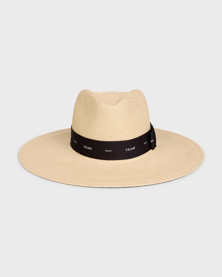 PANAMA HAT IN STRAW - NATURAL/BLACK | CELINE