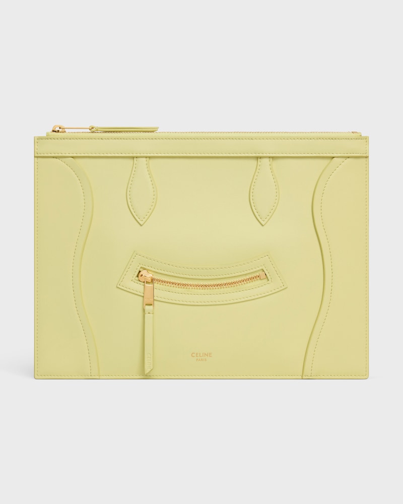 MEDIUM POUCH IN GLOSSY CALFSKIN - CITRUS - POUCHES - 1 | CELINE