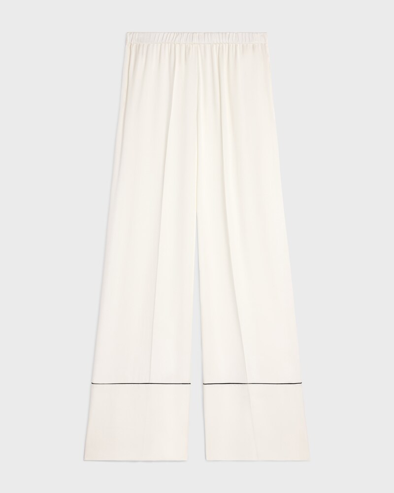 pantalon pyjama satin de soie - IVOIRE -  - 1 | CELINE