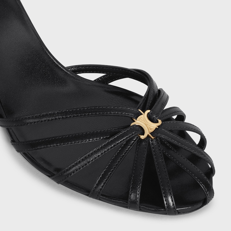 CELINE TRIOMPHE SANDAL IN LAMBSKIN - BLACK -  - 1 | CELINE