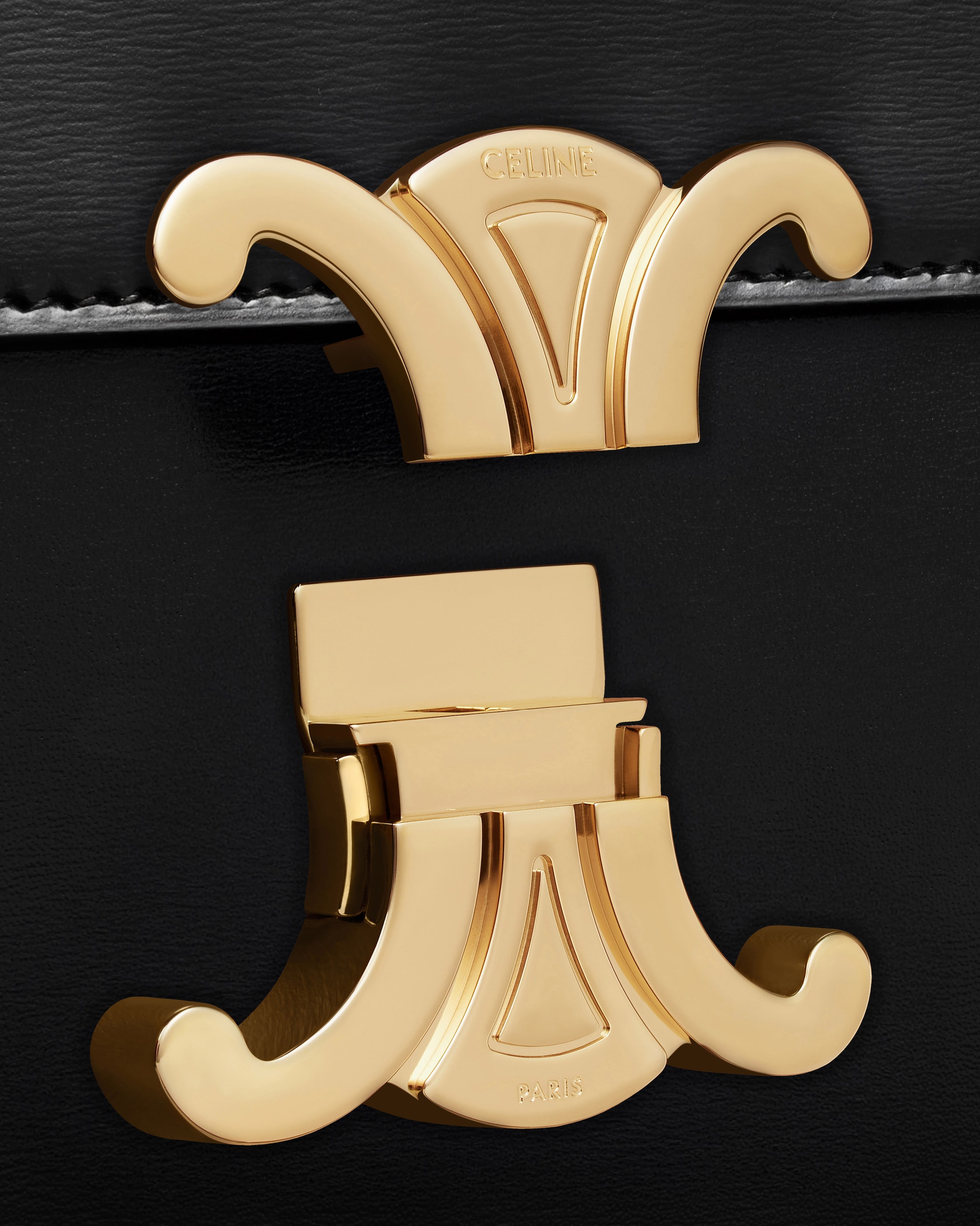 CLASSIQUE TRIOMPHE BAG IN shiny calfskin - BLACK | CELINE
