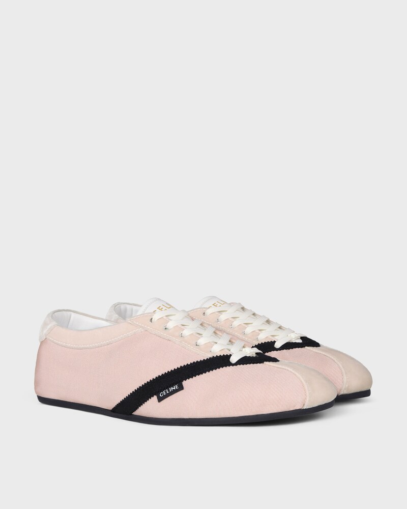 THE FLAT SNEAKER EN GROS GRAIN, VELOURS, CUIR DE CHÈVRE VELOURS ET CUIR D'AGNEAU - ROSE / NOIR -  - 1 | CELINE
