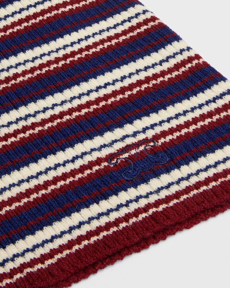 turtleneck sweater IN striped ribbed wool - BLUE/ECRU/RED -  - 1 | CELINE