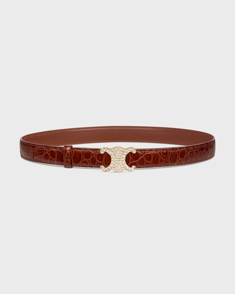 Reversible Strap 25MM IN TAURILLON LEATHER AND CROCODILE EMBOSSED CALFSKIN -  -  - 1 | CELINE