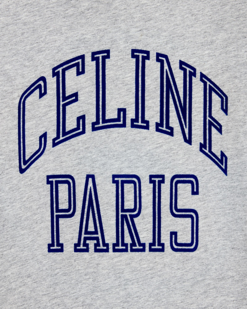 t-shirt loose jersey coton - VINTAGE GREY MELANGE / NAVY -  - 1 | CELINE