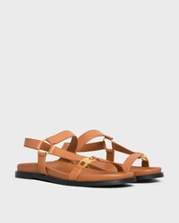 MAUD SANDAL WITH TRIOMPHE IN CALFSKIN - LIGHT CARAMEL -  - 2 | CELINE