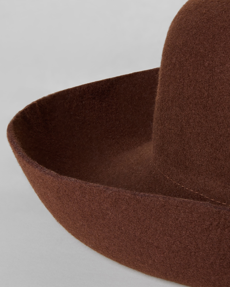 chapeau blossom feutre de laine - CHOCOLATE -  - 1 | CELINE