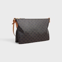 duo zipped bag IN Triomphe Canvas and NATURAL calfskin - MIEL - TRIOMPHE CANVAS - 2 | CELINE