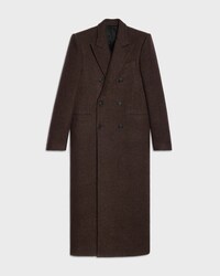 colonne coat IN cashmere and wool - MARRON GLACE -  - 1 | CELINE