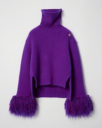 turtleneck sweater IN ribbed cashmere - PURPLE -  - 1 | CELINE