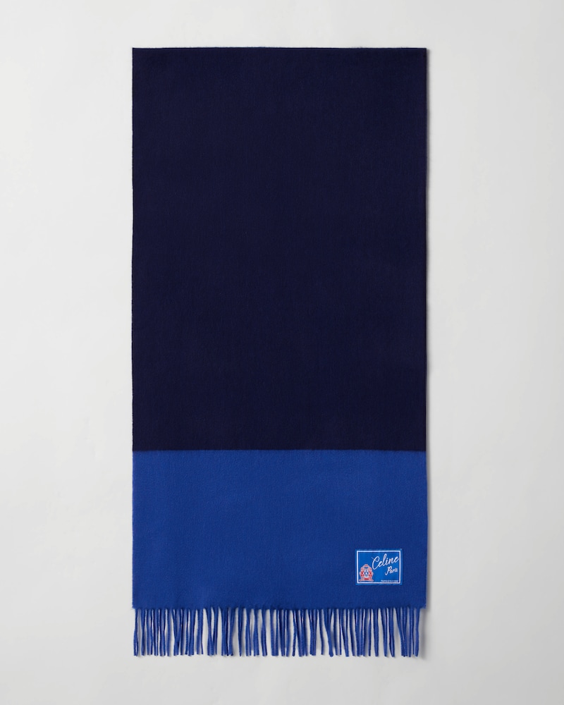 ÉCHARPE EN CACHEMIRE BICOLORE - BLEU MARINE/BLEU -  - 1 | CELINE