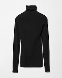COTTON JERSEY TURTLENECK - BLACK -  - 2 | CELINE