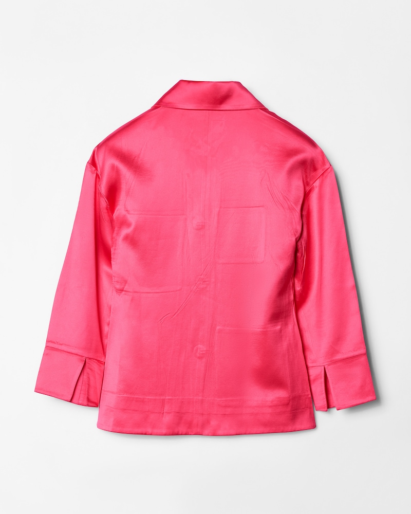 FLAT CHORE JACKET IN SATIN - ROSE PUNK -  - 1 | CELINE