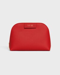 MEDIUM COSMETIC POUCH IN SMOOTH CALFSKIN - ULTRA RED / SYRAH - POUCHES - 1 | CELINE