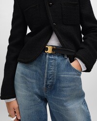 Reversible Strap 25MM IN Taurillon Leather and Triomphe Canvas -  -  - 2 | CELINE