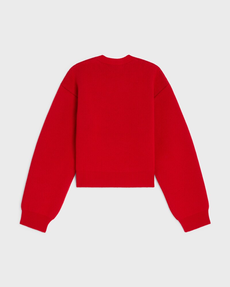 JERSEY CON CUELLO REDONDO DE CACHEMIRA - ROJO/AZUL/NEGRO -  - 1 | CELINE