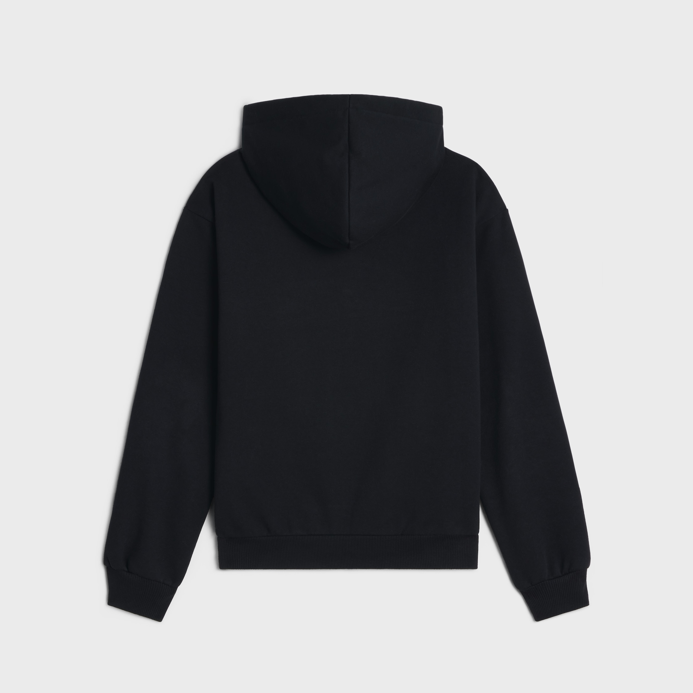 CELINE ルーズフーディー コットンフリース ブラック M CELINE LOOSE HOODIE IN COTTON FLEECE - BLACK / WHITE | CELINE