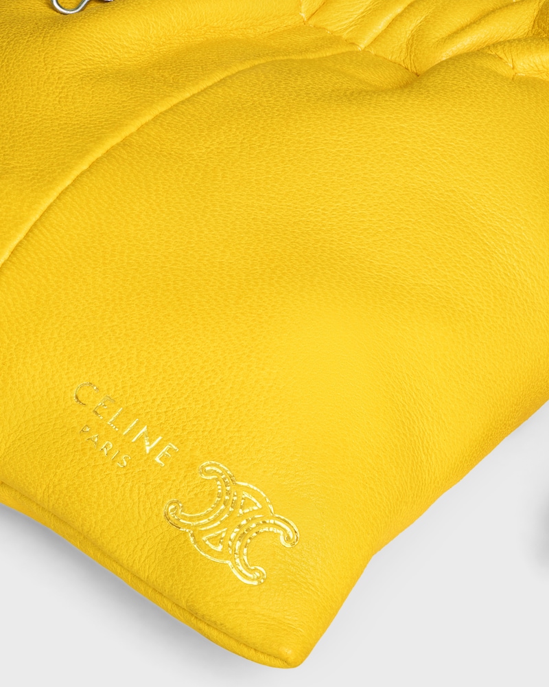 MICRO CRYSTAL POUCH IN SMOOTH LAMBSKIN - ULTRA YELLOW - BAG CHARMS - 1 | CELINE