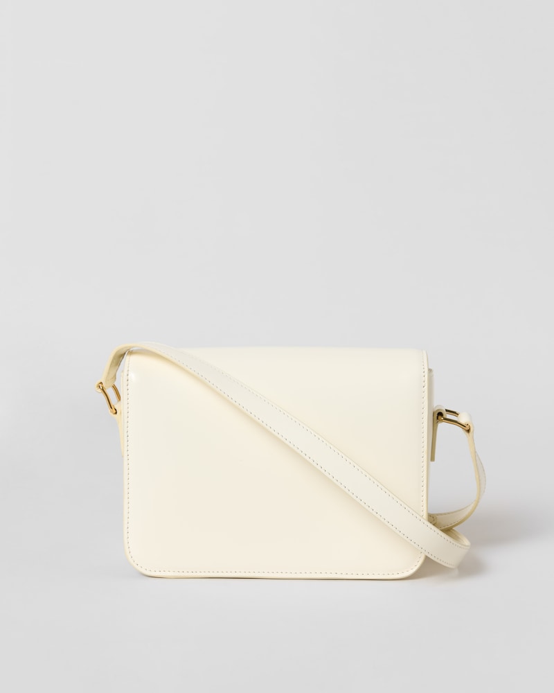 TEEN TRIOMPHE BAG IN SHINY CALFSKIN WITH ENAMEL CLOSURE - CREAMY WHITE - ALL BAGS - 1 | CELINE