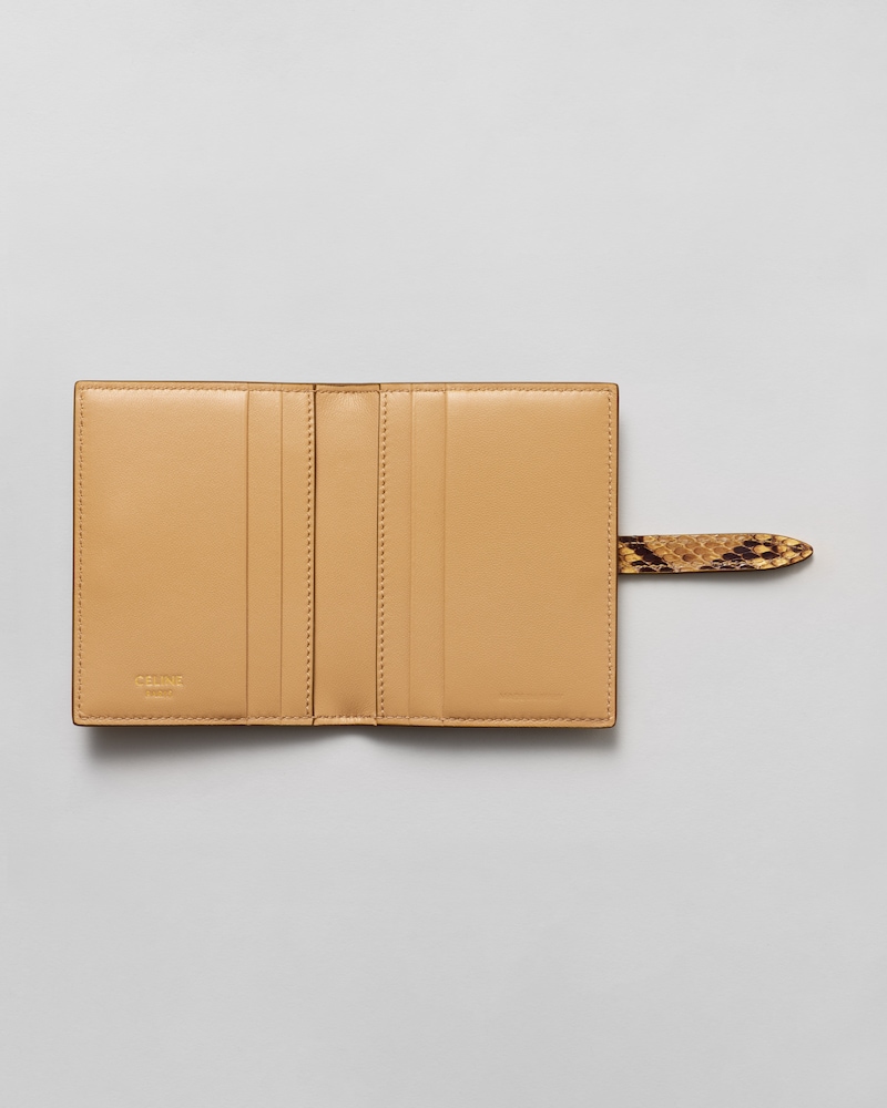 BI-FOLD CARD HOLDER TRIOMPHE PONTET IN PYTHON Bivittatus - SOFT CAMEL - CARD HOLDERS - 1 | CELINE