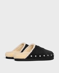 CELINE PITEA SABOT EN CUIR DE VEAU - noir / NATURAL -  - 2 | CELINE