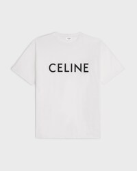 CELINE LOOSE T-SHIRT IN COTTON JERSEY - CHALK / BLACK -  - 1 | CELINE