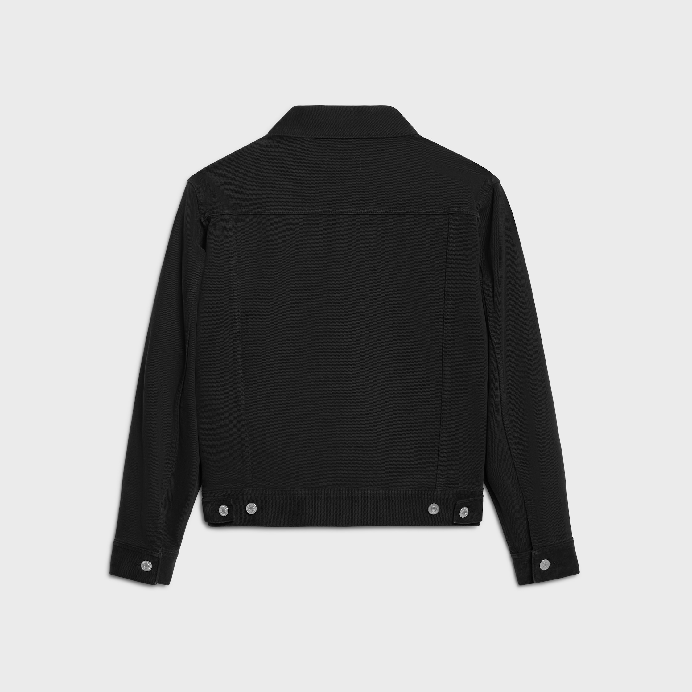 TRUCKER JACKET IN HEAVY COTTON TWILL - OVERDYE BLACK HEAVY STONE