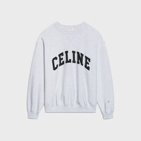 sweatshirt IN cotton fleece - PALE GREY / BLACK -  - 1 | CELINE