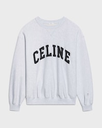 sweatshirt IN cotton fleece - PALE GREY / BLACK -  - 1 | CELINE