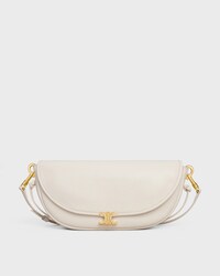 LITTLE HALFMOON SOFT TRIOMPHE IN SUPPLE SHINY LAMBSKIN - WHITE COTTON - SOFT TRIOMPHE - 1 | CELINE
