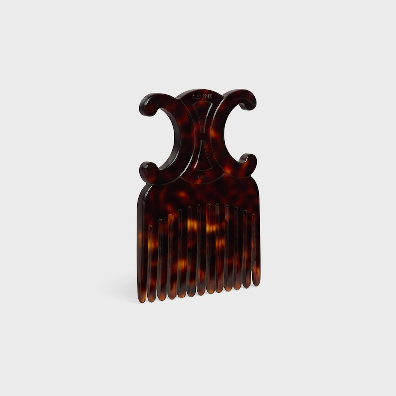 Triomphe Hair Comb in acetate - DARK HAVANA - SMALL GIFTS - 1 | CELINE