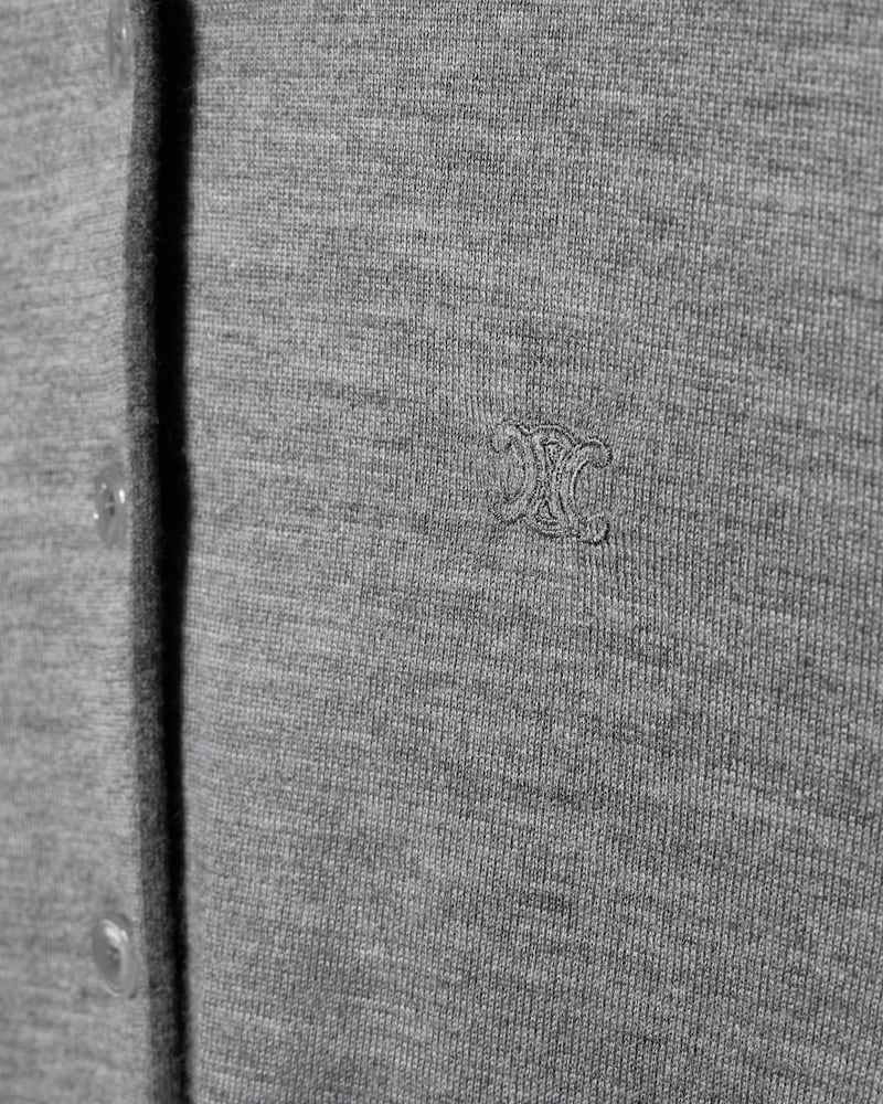 cardigan IN fine cashmere silk - LIGHT GREY/GREY -  - 1 | CELINE
