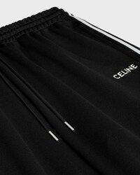 tracksuit pants in double face jersey - BLACK / WHITE -  - 2 | CELINE