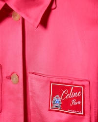 FLAT CHORE JACKET IN SATIN - ROSE PUNK -  - 2 | CELINE
