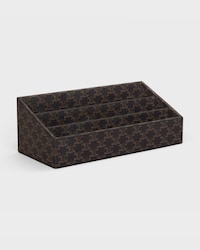 organizador de material de oficina de lona Triomphe - NEGRO / TOSTADO - CELINE MAISON - 2 | CELINE