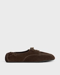 ADAM LACE-UP LOAFER IN SUEDE CALFSKIN - DARK BROWN -  - 1 | CELINE