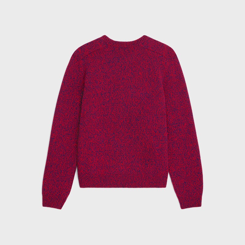 crewneck sweater IN WOOL AND CASHMERE - RED/BLUE -  - 1 | CELINE