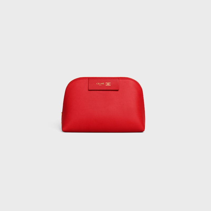 Pochette Cosmétique Petit Modèle veau lisse - Ultra rouge / Syrah - ACCESSOIRES - 1 | CELINE