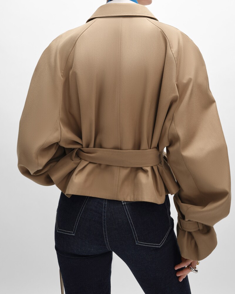 jacket IN COTTON AND WOOL GABARDINE - BEIGE -  - 1 | CELINE