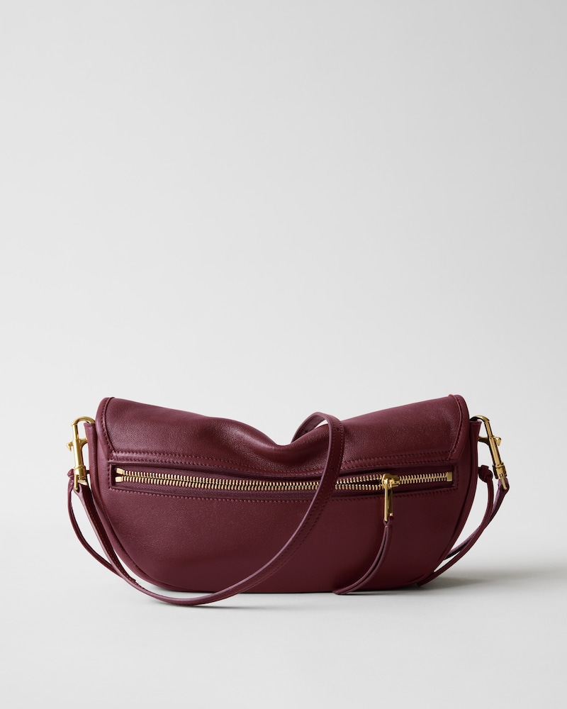 SOFT TRIOMPHE LITTLE HALFMOON IN SHINY LAMBSKIN - SYRAH - SHOULDER BAGS - 1 | CELINE
