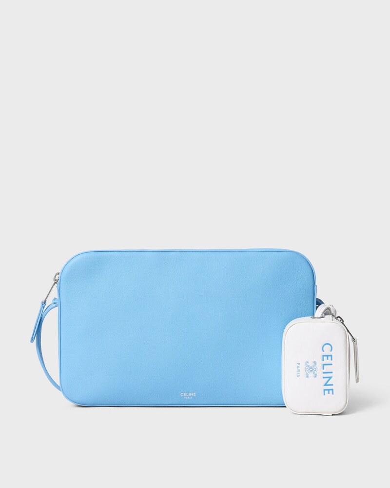 MESSENGER BAG WITH CHARM IN SMOOTH CALFSKIN AND LAMBSKIN - SKY BLUE / ULTRA WHITE - CROSS-BODY BAGS - 1 | CELINE