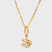 Triomphe Solitaire Sparkle Necklace in Strass and Brass with Gold Finish - GOLD -  - 2 | CELINE