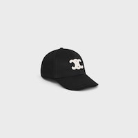 triomphe baseball cap in cotton - BLACK -  - 1 | CELINE