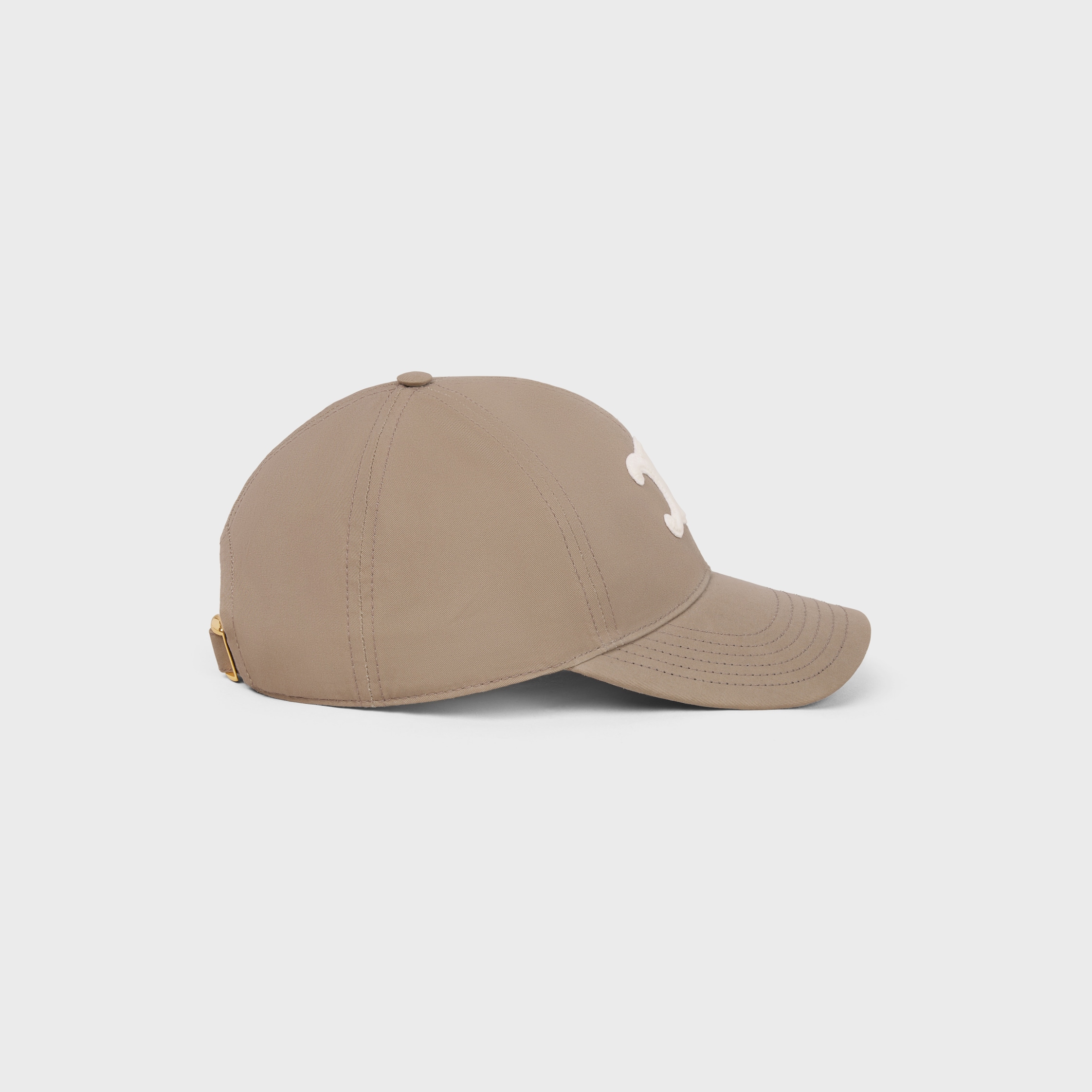 TRIOMPHE BASEBALL CAP IN COTTON GABARDINE - GREIGE | CELINE